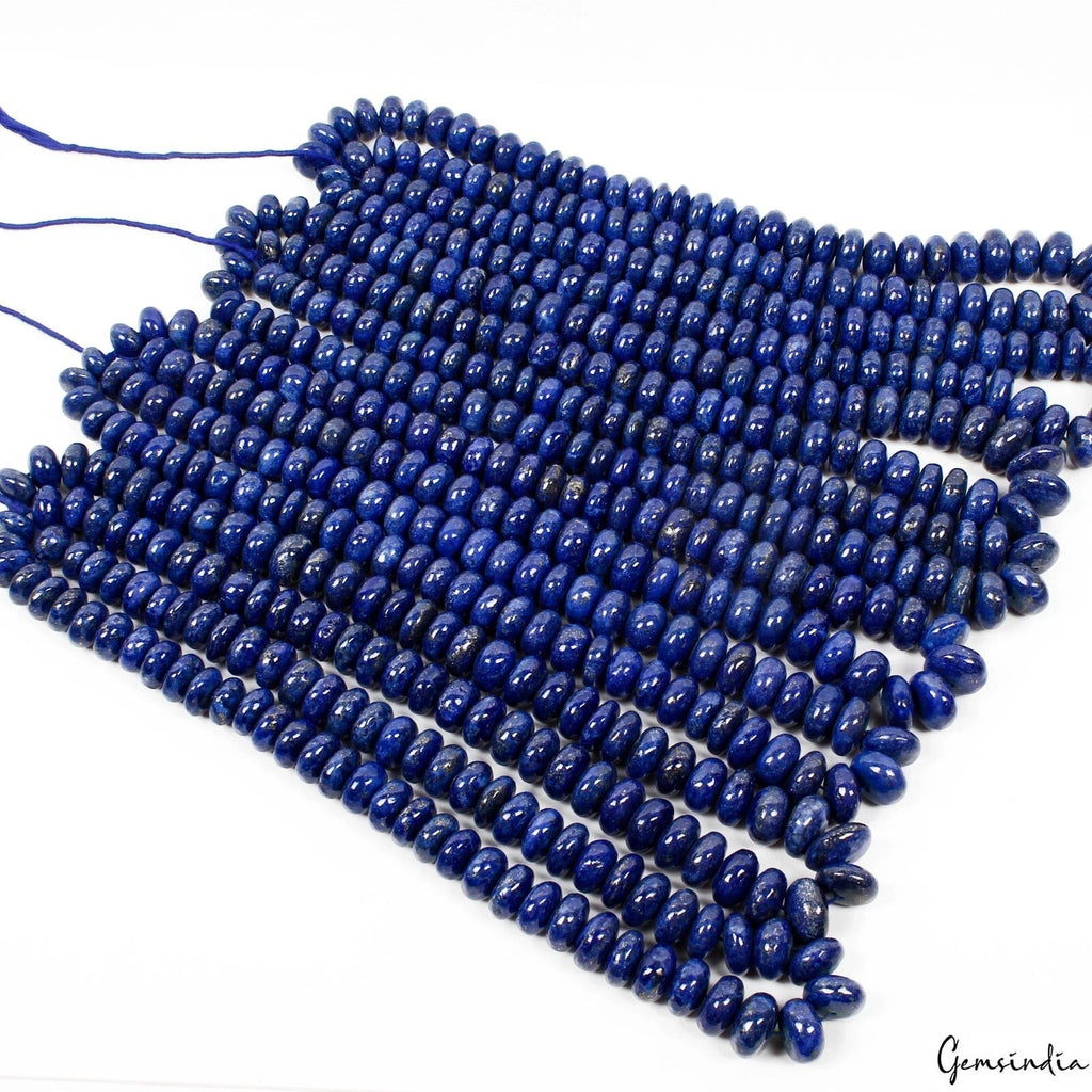 HUGE 8 Strands Lot 5600 Ct Blue Lapis Lazuli Rondelle Gemstone Loose Beads 18"