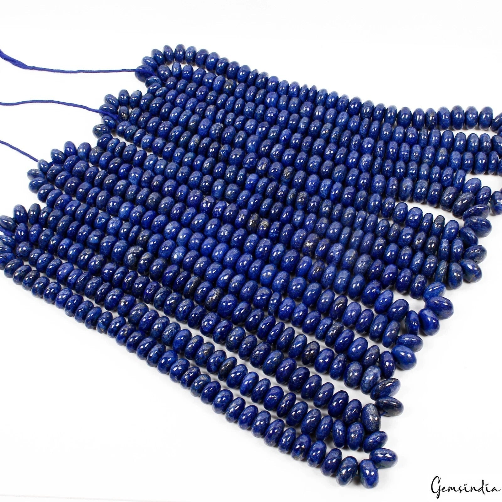 HUGE 8 Strands Lot 5600 Ct Blue Lapis Lazuli Rondelle Gemstone Loose Beads 18"