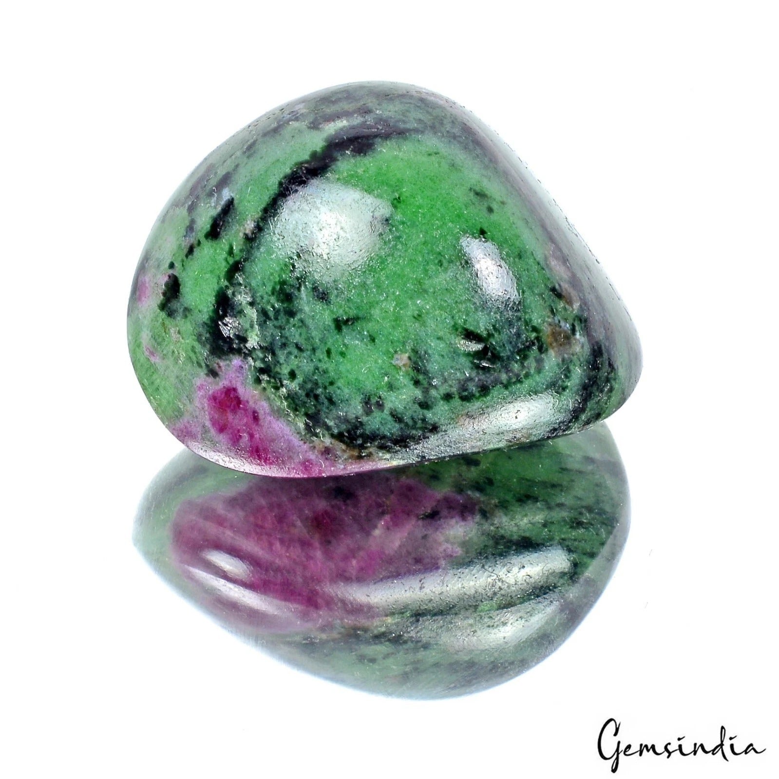 170 Cts Unheated Natural Ruby Zoisite 34x27mm Tumble Red Green Huge Gemstone