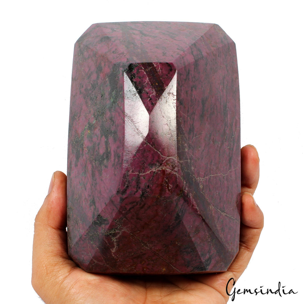 3.1 Kilo Natural Untreated Dark Red Ruby Octagon Cut Loose Museum Size Gemstone