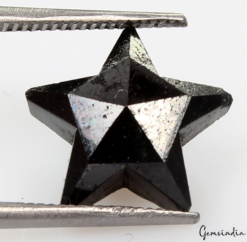 Black Diamond Loose Gemstone, Color Enhanced — 12x12x5 mm, 4.8 Ct, Tanzania