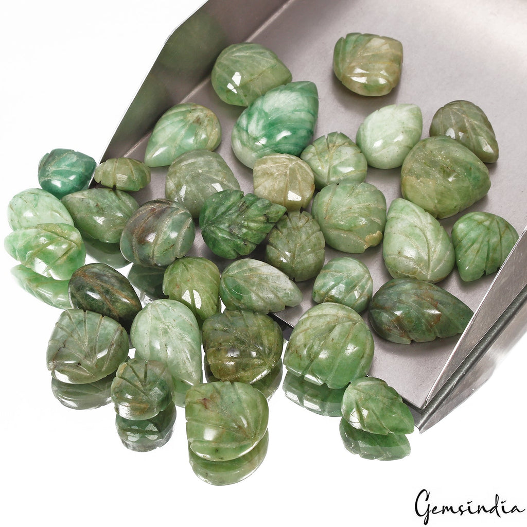 460 Cts/33 Pcs Natural Green Emerald Mix Shape Hand Carved Loose Gemstones Lot