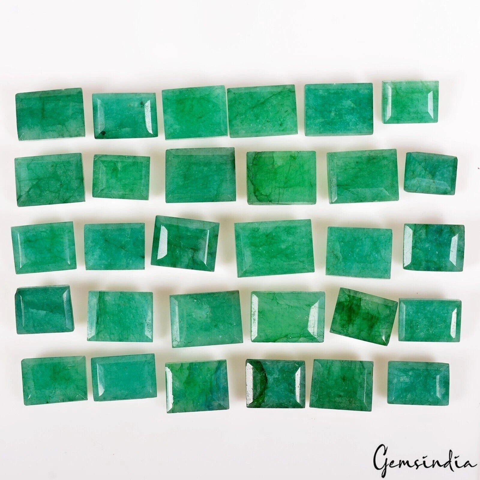 Certified 400 Cts/30 Pcs Natural Brazilian Nice Green Emerald Baguette Cut Gems
