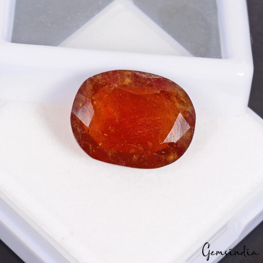 22.60 Cts Certified Natural Hessonite Garnet Oval Cut Loose Untreated Gemstone