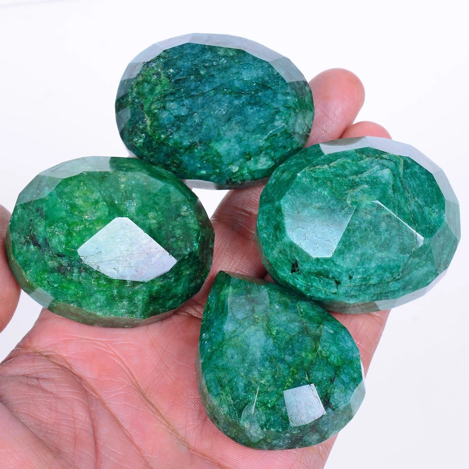 Emerald Lot, Loose Gemstone, Green — 4 Pieces, 50mm, 1680 Ct, Brazil