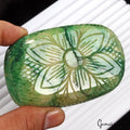 1320 Ct Natural Green Brazilian Emerald Oval Carving Museum Size Loose Gemstone