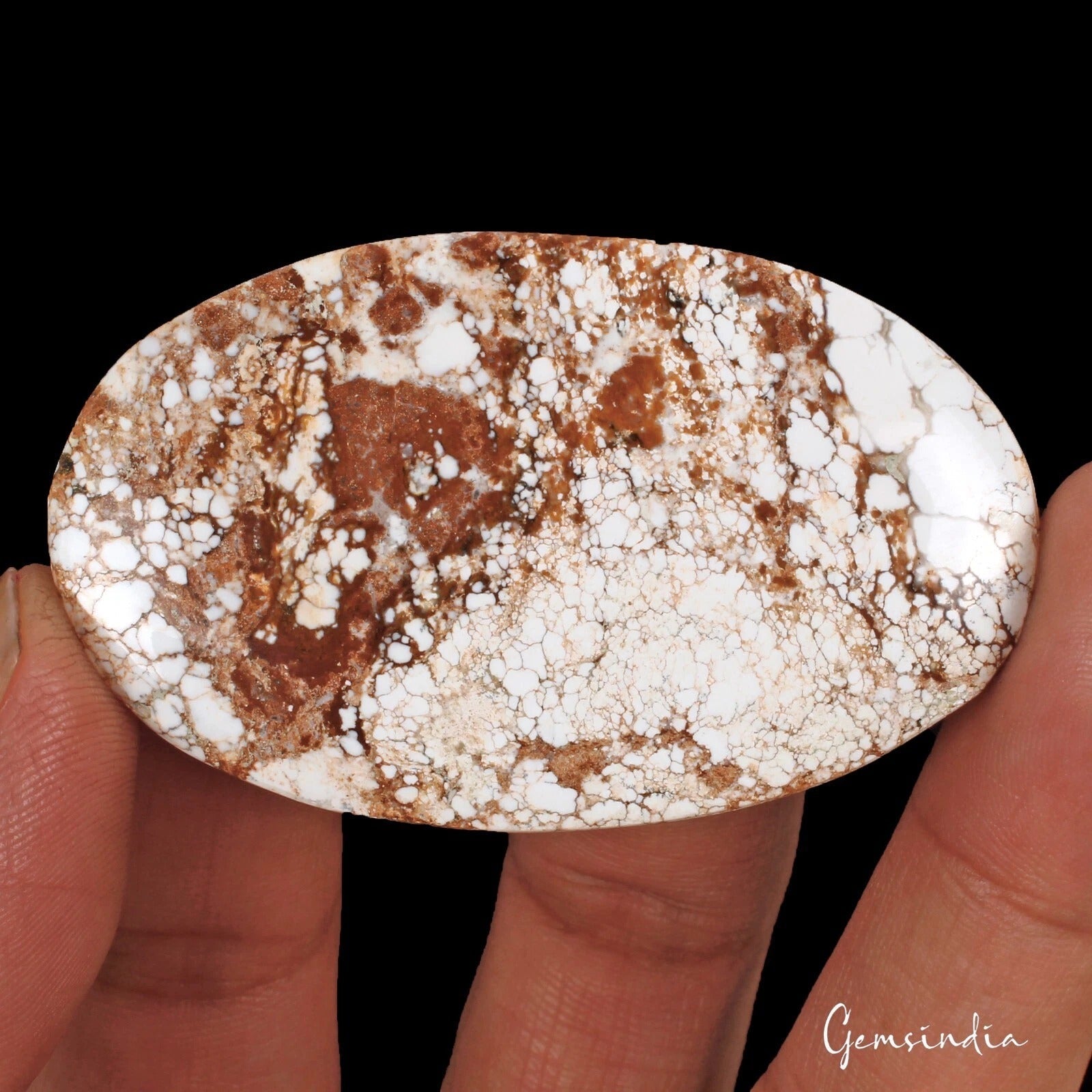 110 Cts Natural Untreated Nevada USA White Brown Buffalo Turquoise Oval Cab Gem