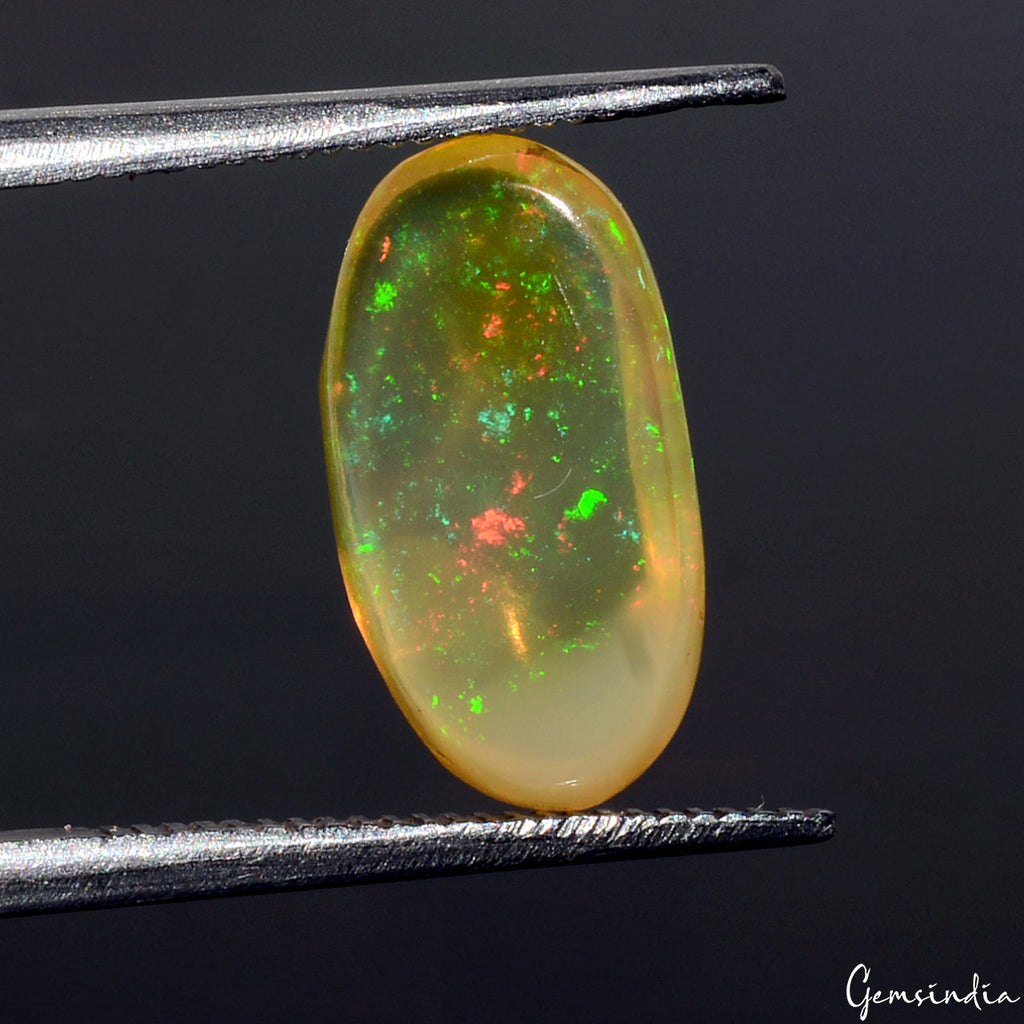 Certified 2.60 Cts Natural Ethiopian Opal Oval Flashy Untreated Loose Gemstone
