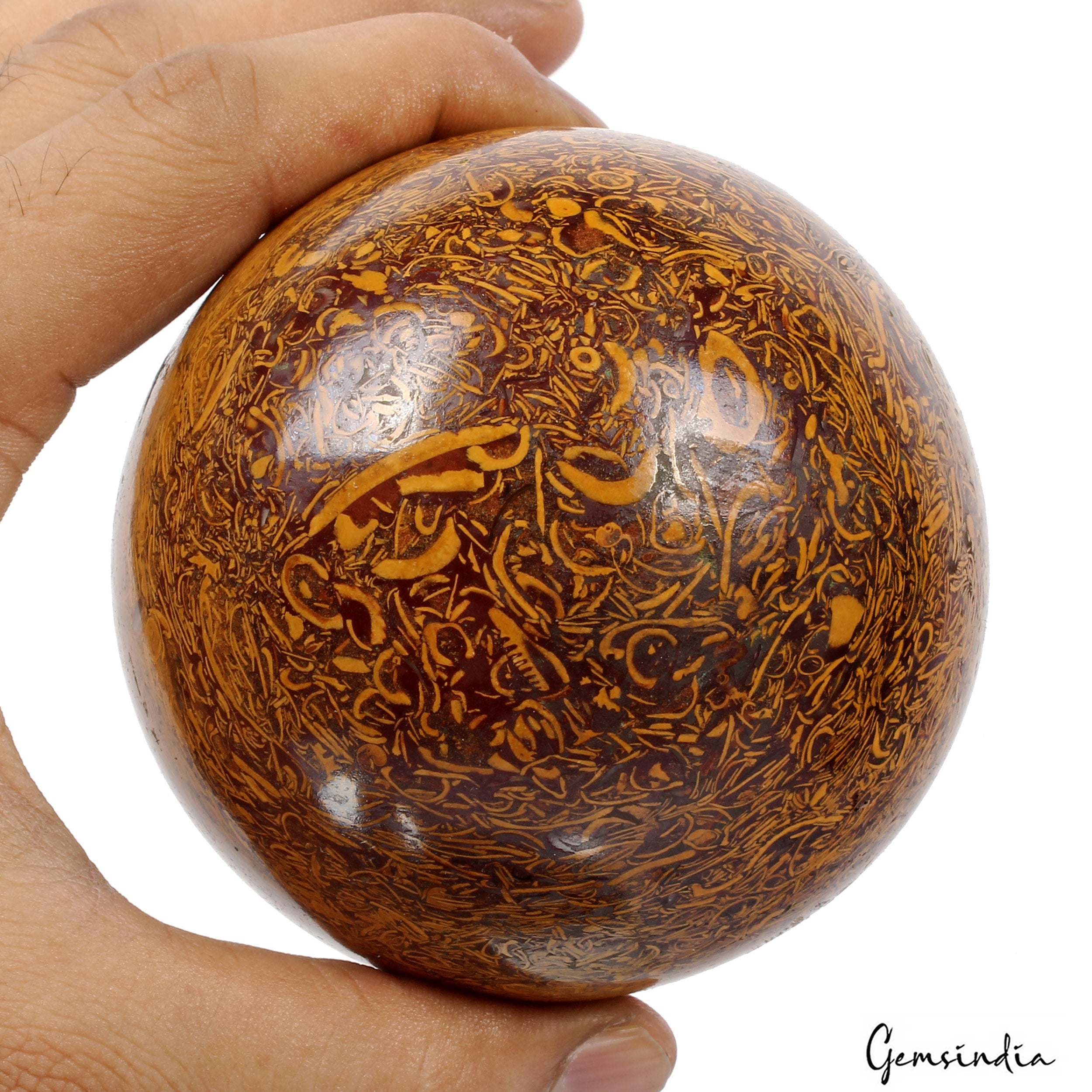 4570 Ct/3.5 In Marium Jasper Sphere Energy Crystal Healing Elephant Skin Jasper