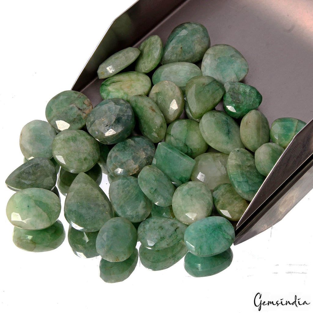 600 Cts/34 Pcs Natural Green Emerald Mix Cut Loose Gems 16mm-25mm Wholesale Lot