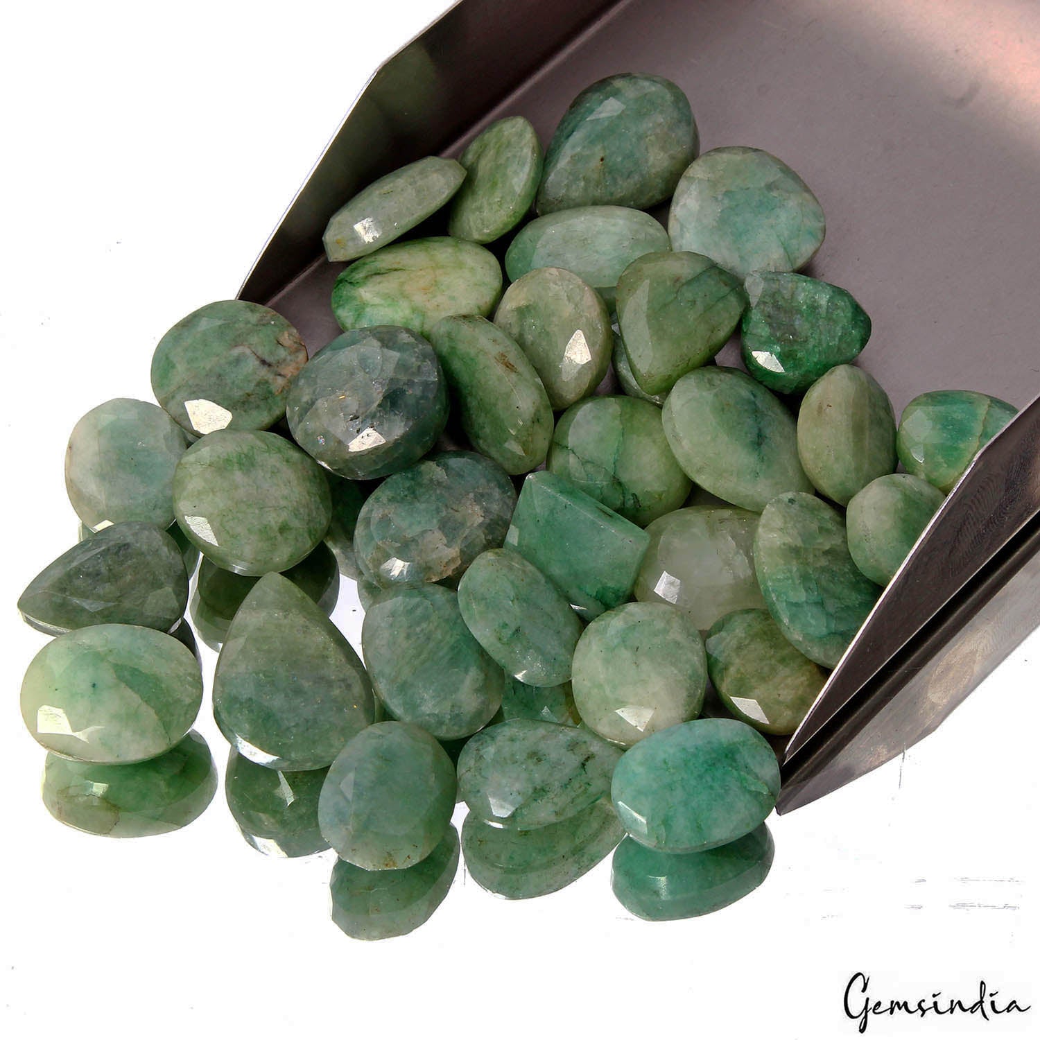 600 Cts/34 Pcs Natural Green Emerald Mix Cut Loose Gems 16mm-25mm Wholesale Lot