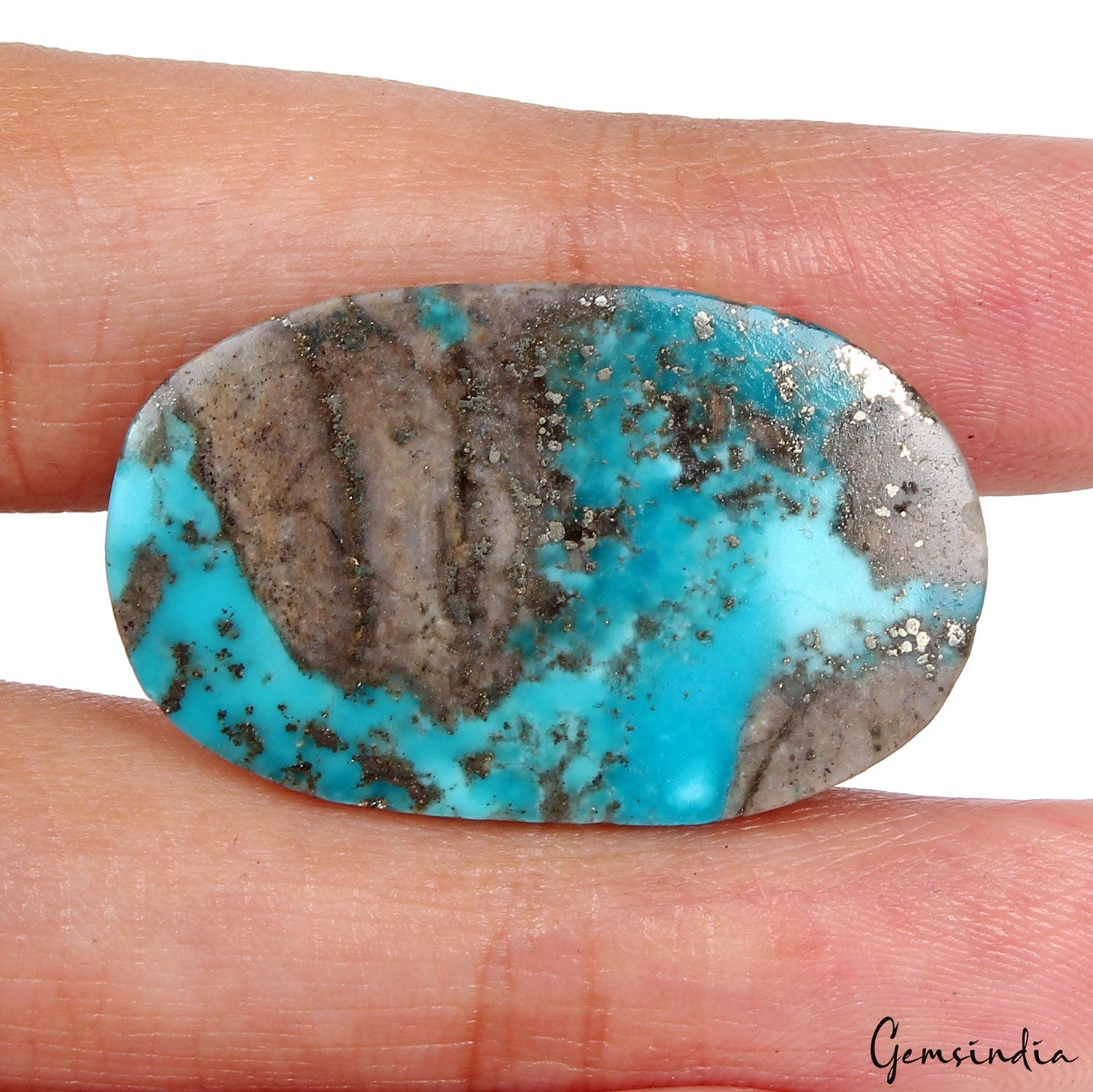 34.90 Ct igl&i Certified Persian Turquoise Top Quality Untreated Firoza Gemstone