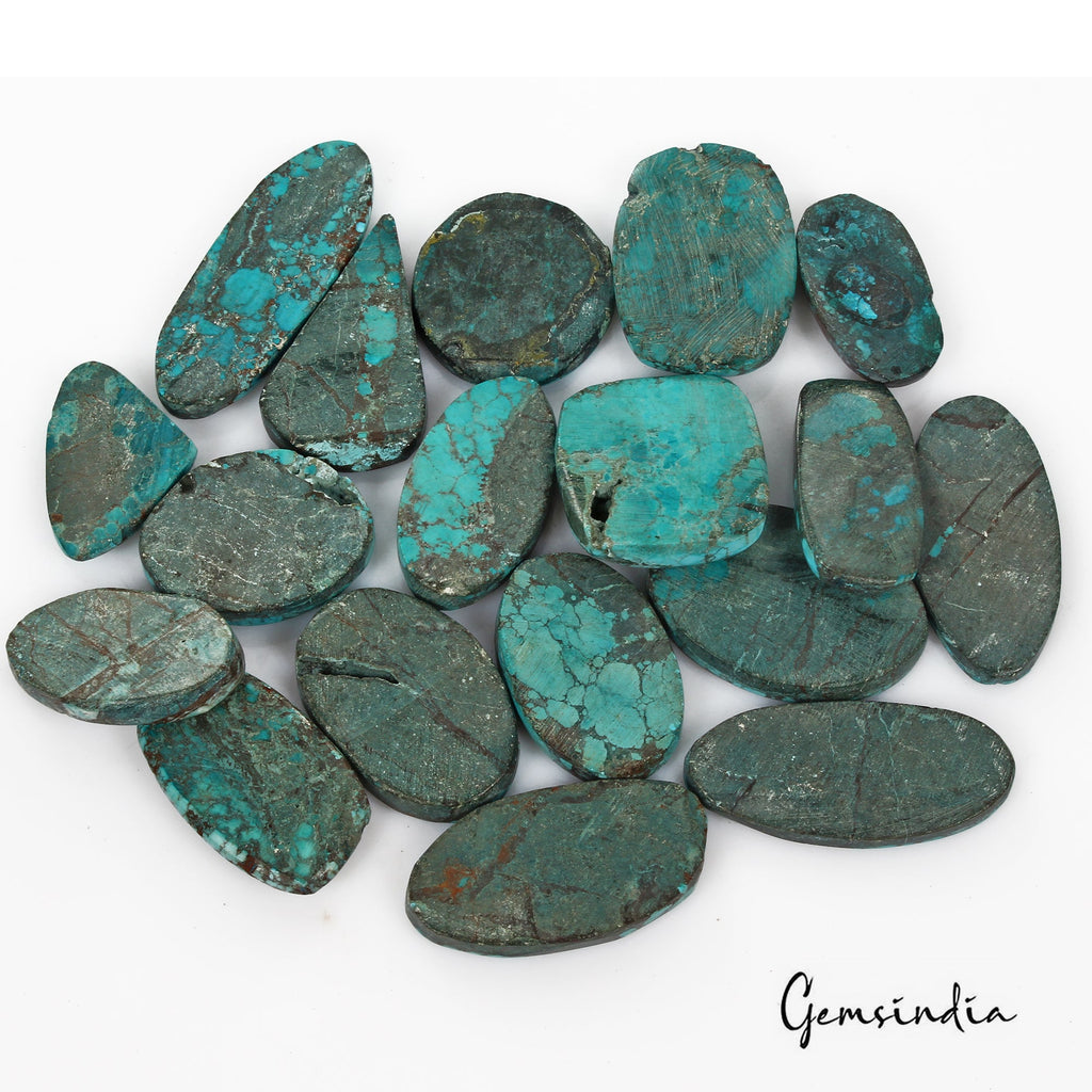 680 Ct/18 Pcs Natural Blue Arizona Spider Web Turquoise Mix Cab Loose Gems Lot