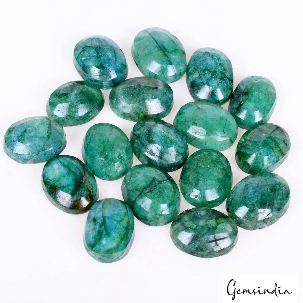 267 Ct/17 Pcs Natural Brazilian Green Emerald Oval Cut Loose Wholesale Gemstones