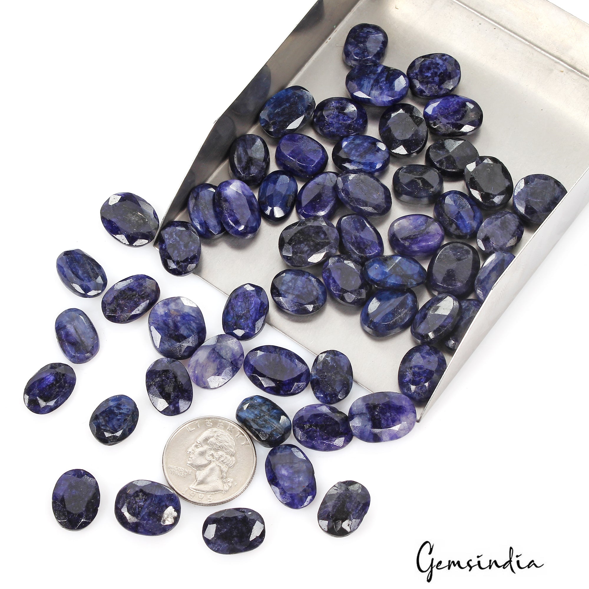 550 Cts/54 Pcs Natural Blue USA Beryl Oval Faceted Cut Loose Gems Lot Jewelry