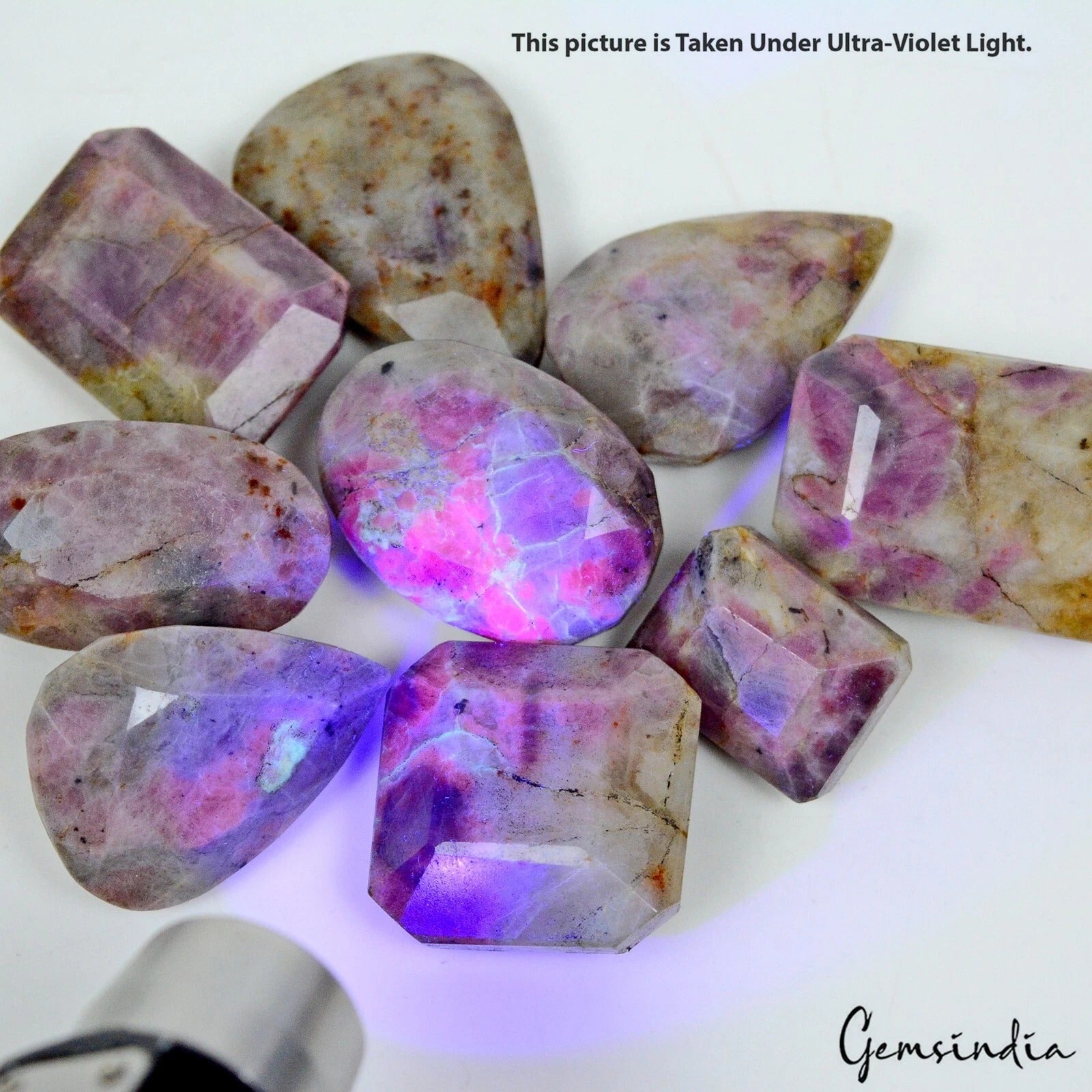 1950 Ct/9 Pcs Natural Untreated Bi-Color Ruby in Crystal Matrix Mix Cut Gems Lot