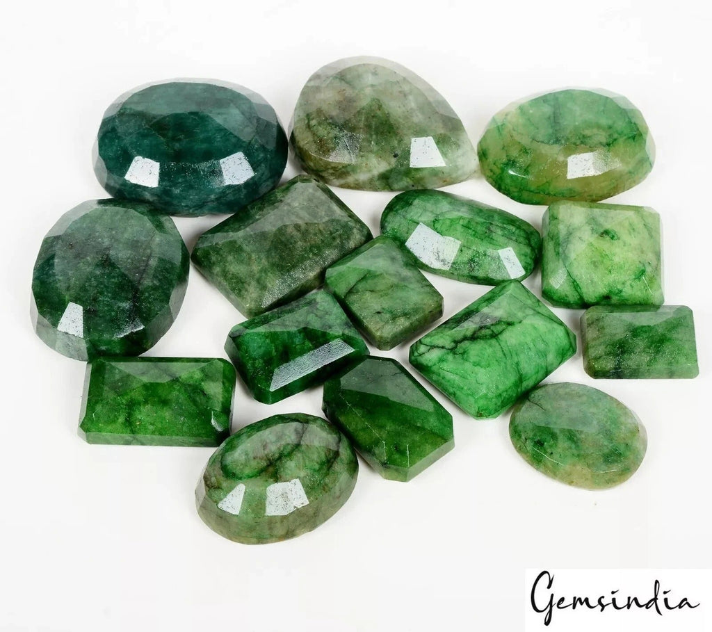 Natural Green Brazilian Mix Faceted Emerald Earth Mined 1570 Ct Loose Gems Lot