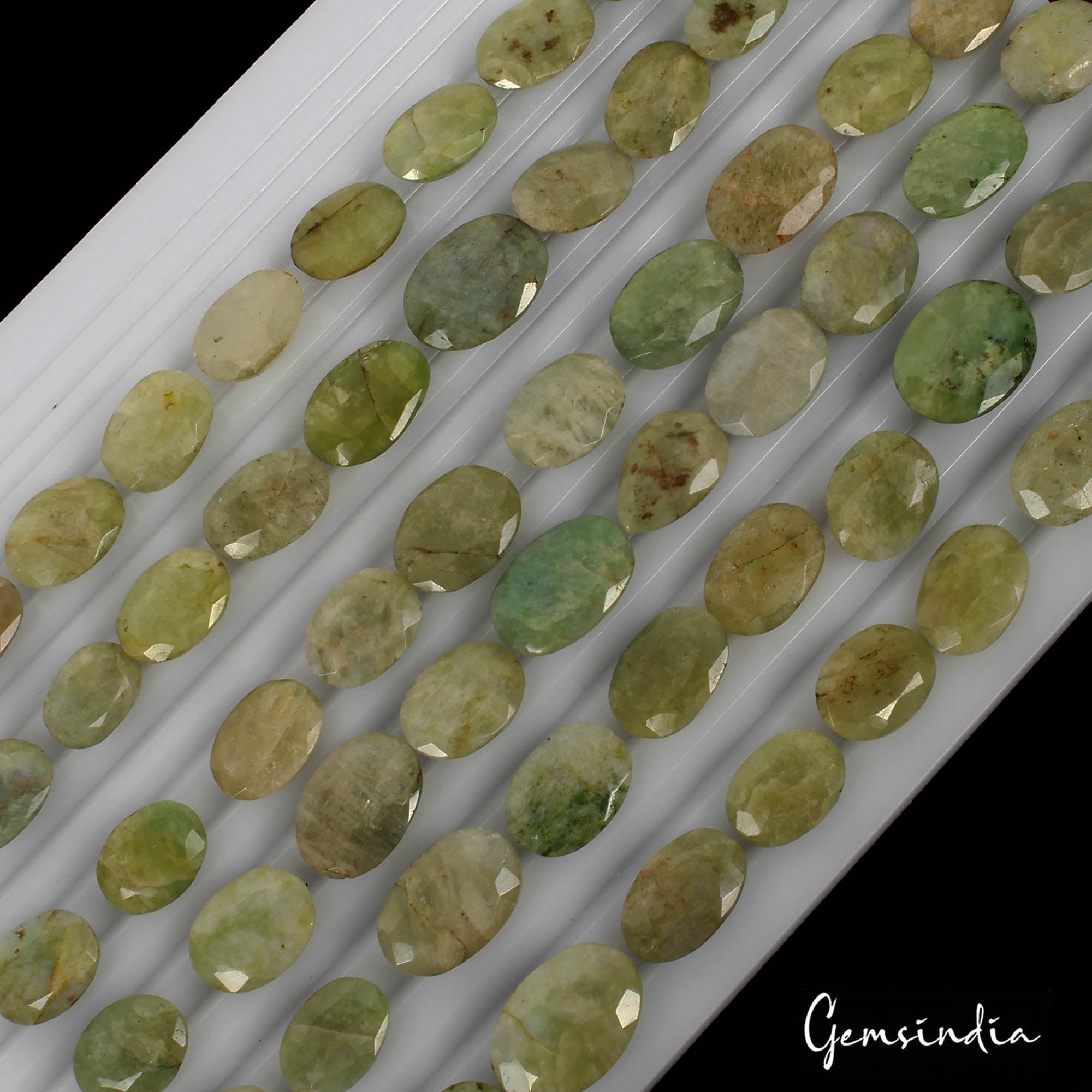 510 Ct Natural Green Brazilian Emerald Oval Cut Faceted Loose Gemstone Lot 59 Pc