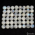 10-11mm Natural Rainbow Moonstone Round Cabochon Loose Gemstone 48 Pc Lot 250 Ct
