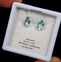 Certified 3.50 Cts Natural Blue Aquamarine Oval 9x7x4mm Rare Gems Matching Pair
