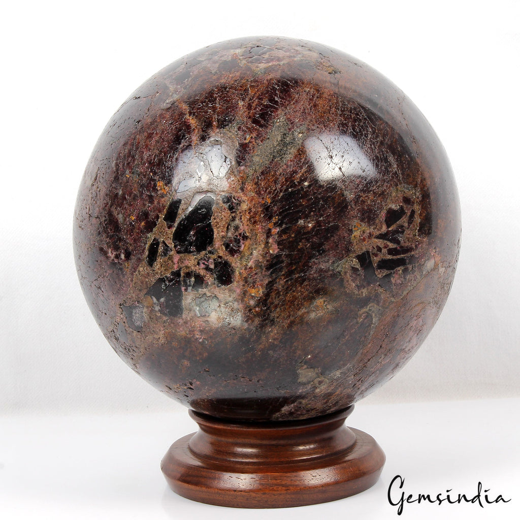 Large 6.9in Red Almandine Garnet Stone Healing Meditation Charged Power Sphere