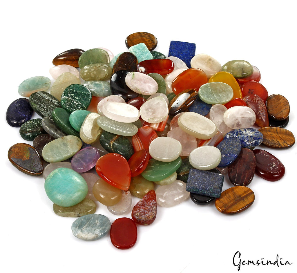 All Kind Semi Precious Loose Gemstone 5000 Ct Wholesale Lot Natural Mix Cabochon
