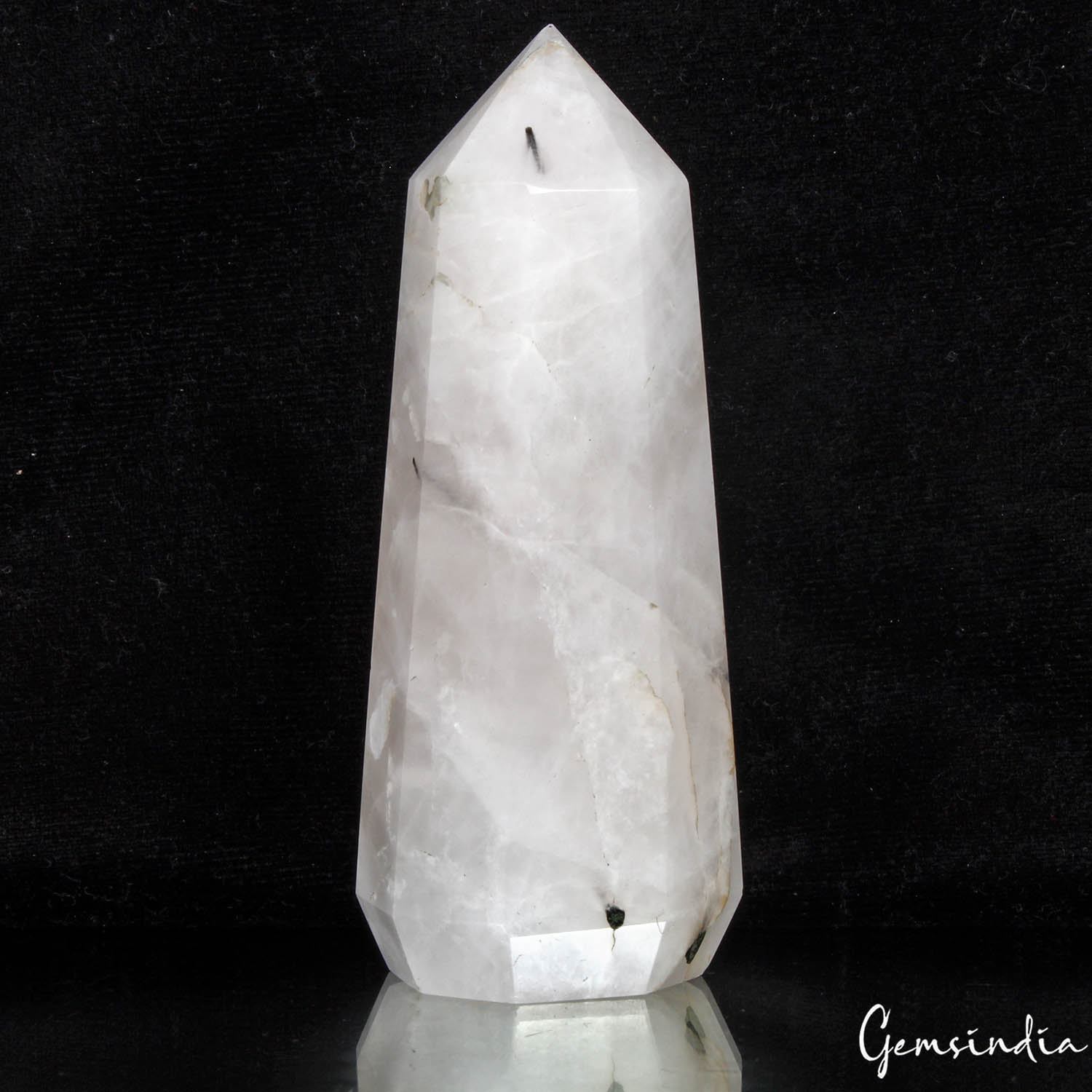 1180 Cts Natural Tourmaline in Rutilated Quartz Obelisk Tower Wand Point Healing
