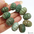 260.25 Ct/10 Pcs Natural Green Emerald Center Drill Pumpkin Cut Carved Gems Lot