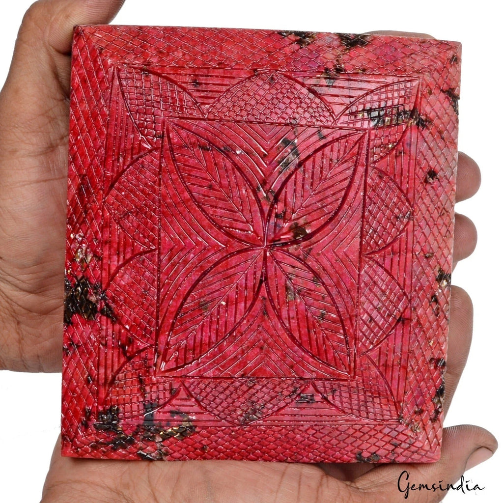 3 Kg Natural Pigeon Blood Red Ruby Rectangular Cut Carving Masterpiece Huge Gem
