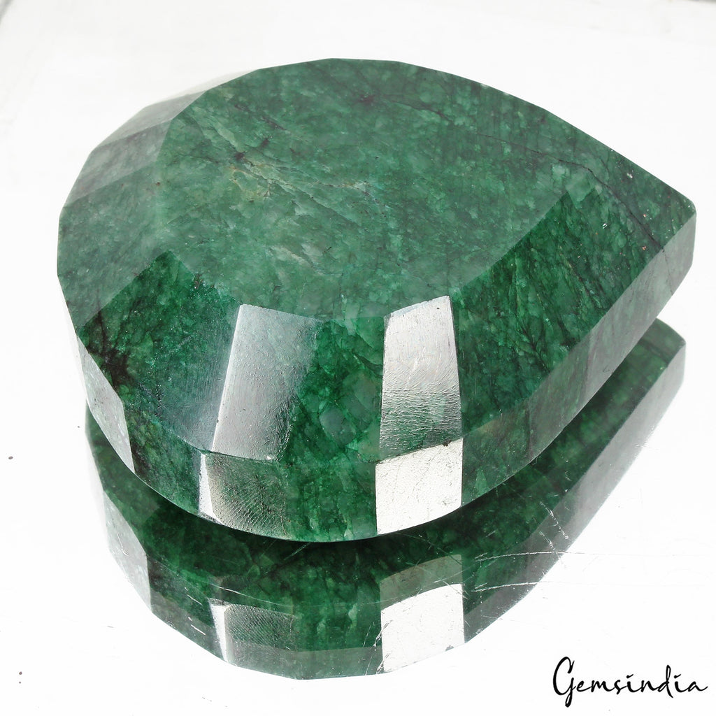 1170 Cts Natural Brazilian Green Emerald Pear Faceted Huge Size Loose Gemstone