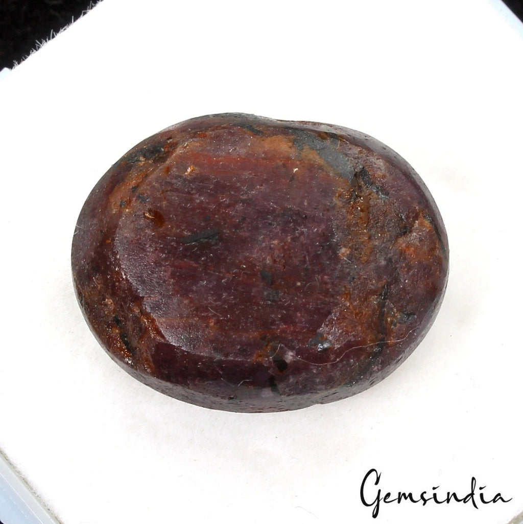 Certified 58.00 Ct Oval Cabochon Natural Red Star Ruby - Unheated, Gemstone