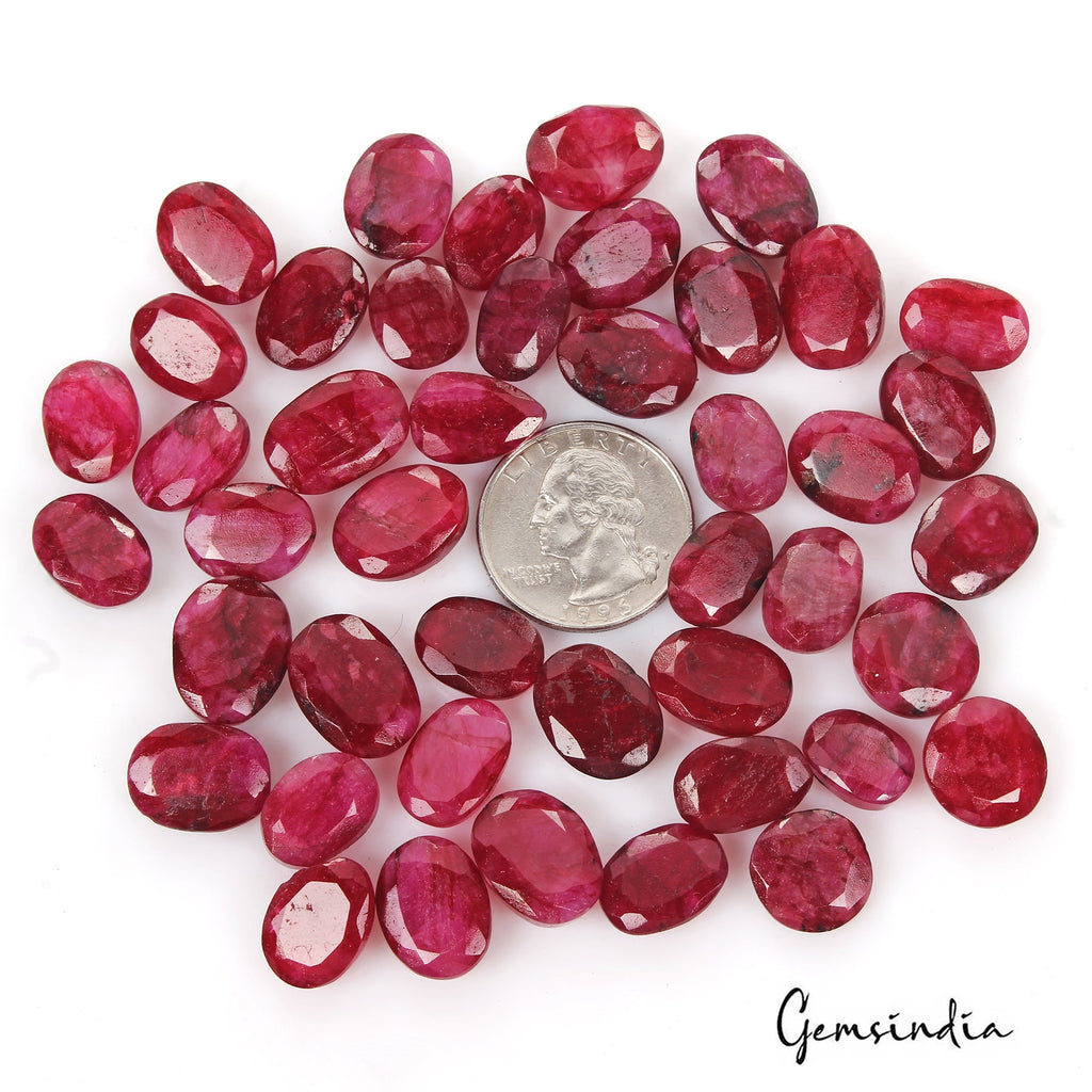380 Ct Natural Red Pink Beryl Mix Faceted Loose Wholesale Gemstone Lot 43 Pcs
