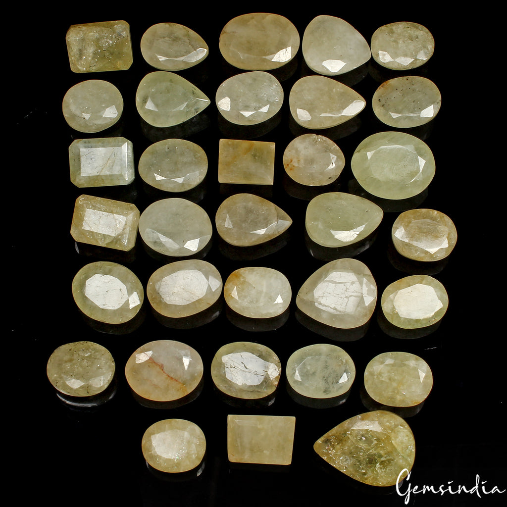 Heliodor Lot, Loose Gemstone, Untreated, Yellow — 33 Pieces, 13mm to 23mm, 470 Ct, Brazil