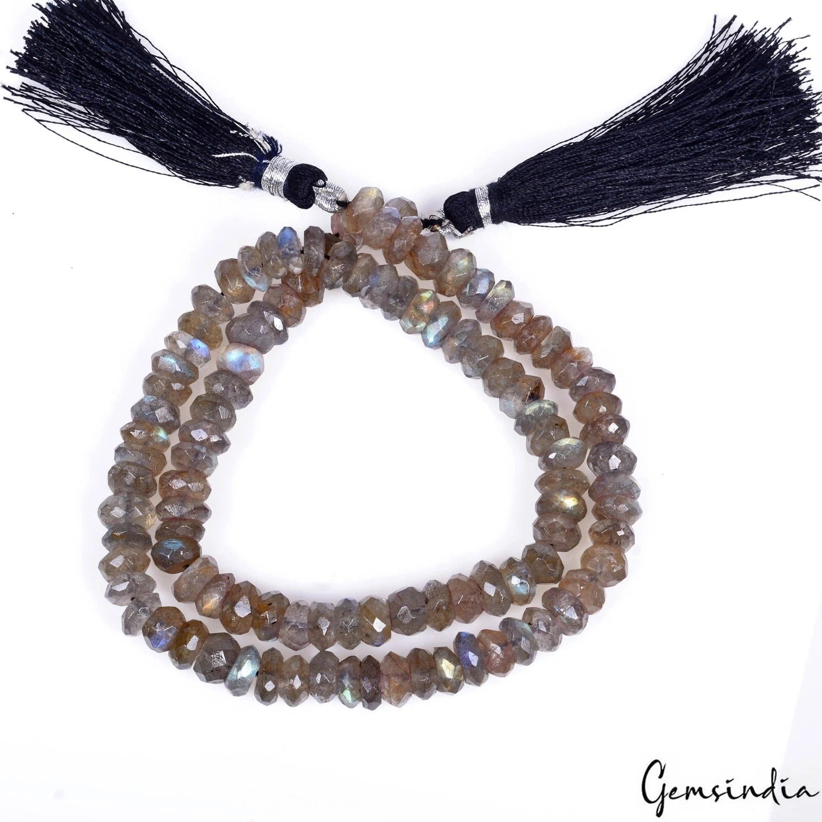 160 Cts Natural Multi shine Labradorite Round Cut Beads Strand 15" For jewelry