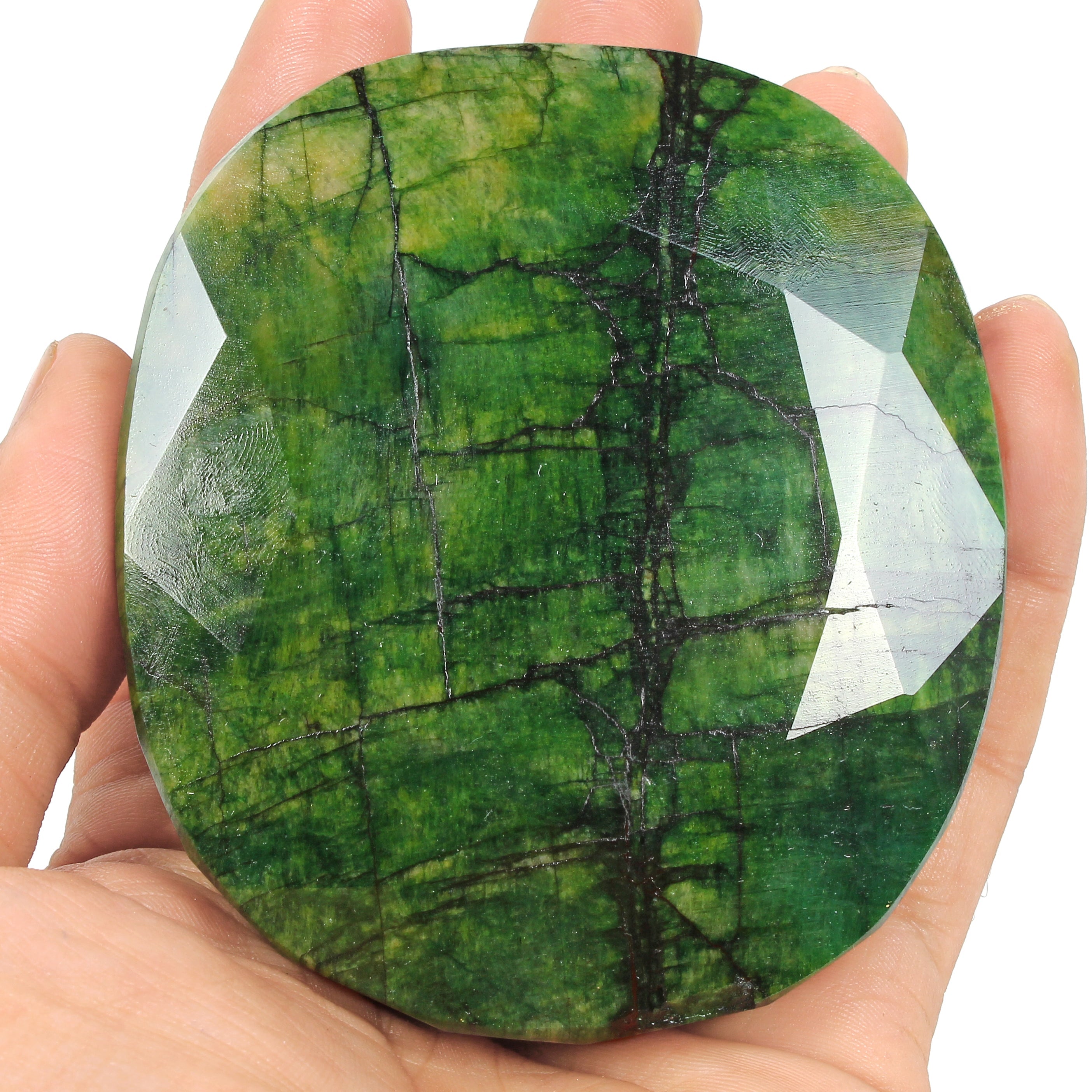 1920 Ct Natural Green Brazilian Emerald Oval Cut Faceted Earth Mined Loose Gems