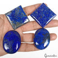 560 Cts/4 Pcs Natural Blue Lapis Lazuli Gold Flecks Mix Cab Loose Wholesale Gems