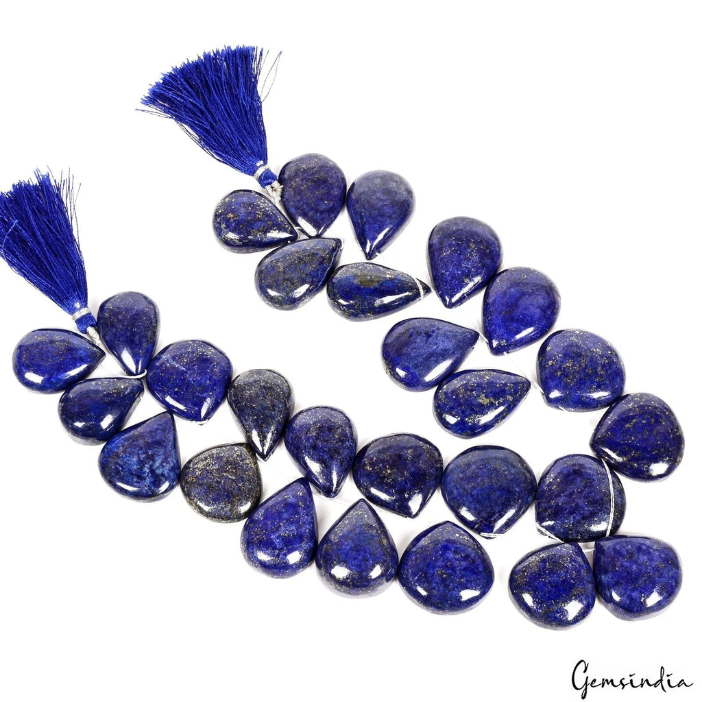 900 Ct/27 Pcs Natural Blue Lapis Lazuli Pear Cab Drilled Bead/Briolette Gems Lot