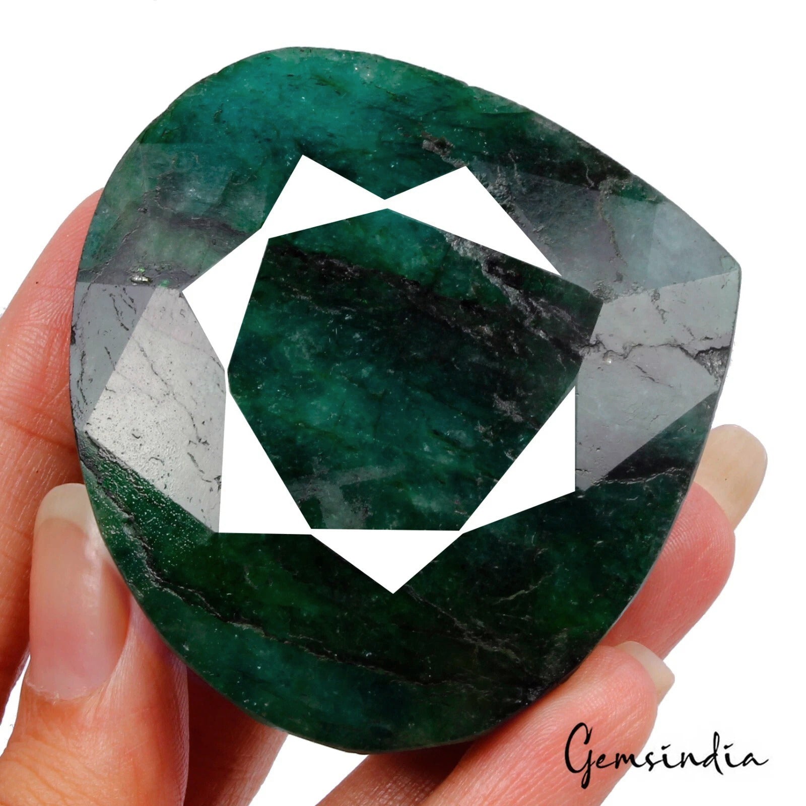 460 Ct Natural Green Emerald Pear Faceted Earth Mined Loose Brazil Gemstone
