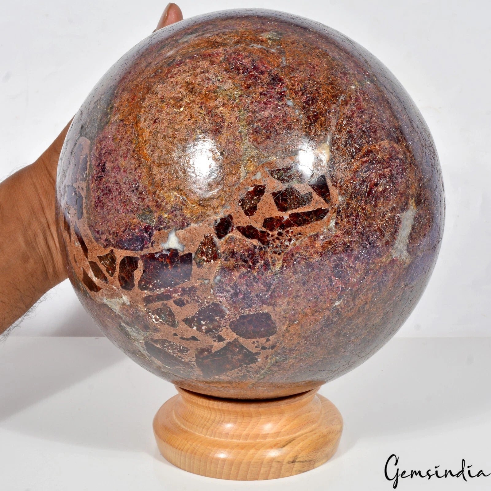 Garnet Sphere, Untreated — 7.6 Inch in diameter, 14.53 Kg (72650 Ct), Madagascar