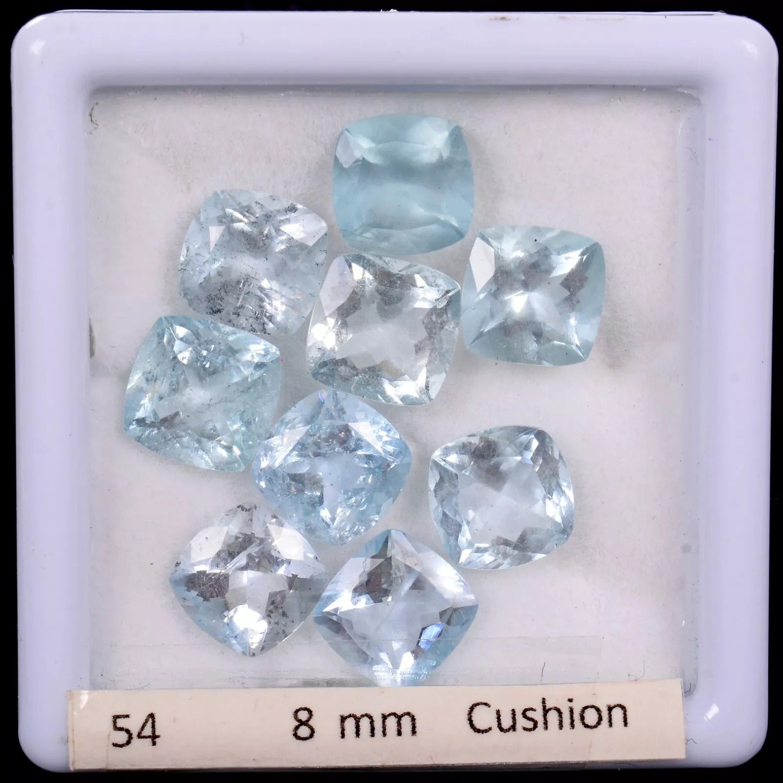 17.70 Ct/9 Pcs Natural Blue Aquamarine Cushion Cut 7-8mm Loose AAA Quality Gems