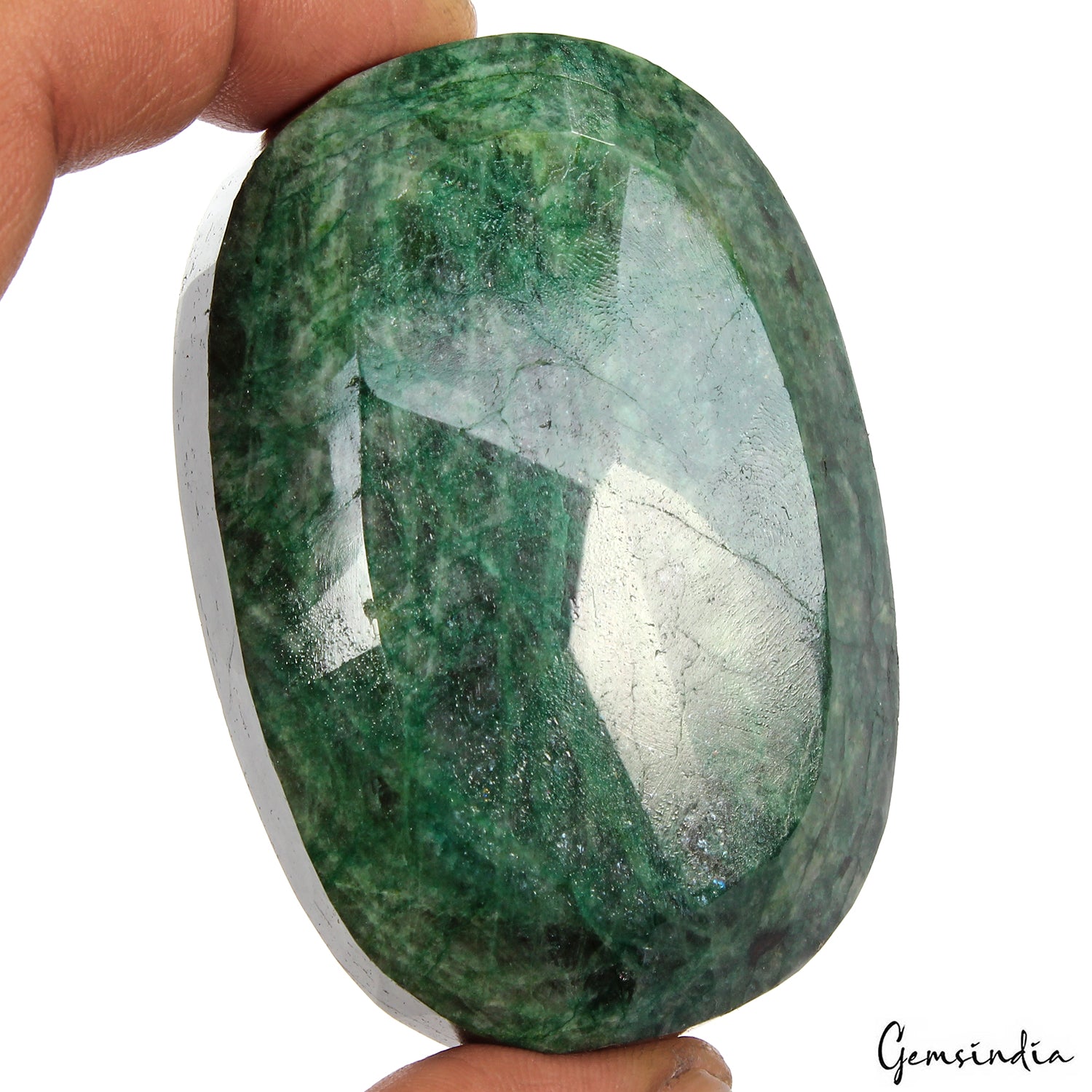 970 Ct Natural Green Emerald Oval Cut Faceted Earth Mined Gemstone From Colombia