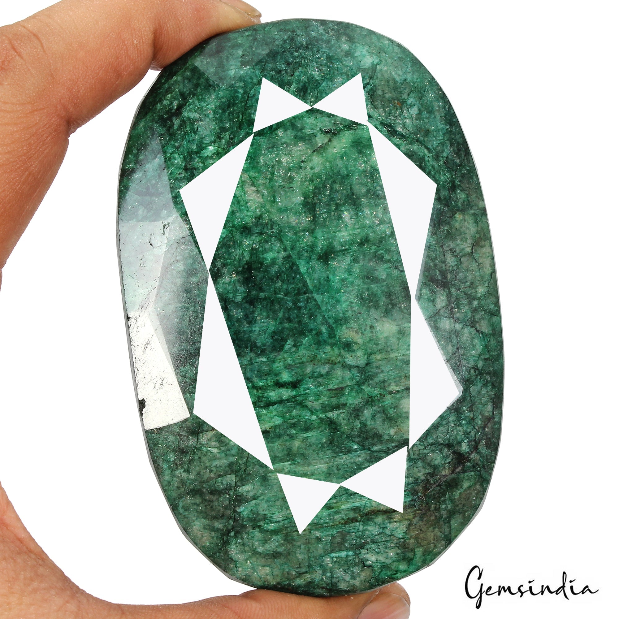2140 Ct Natural Green Brazilian Oval Faceted Emerald Earth Mined Loose Gemstone