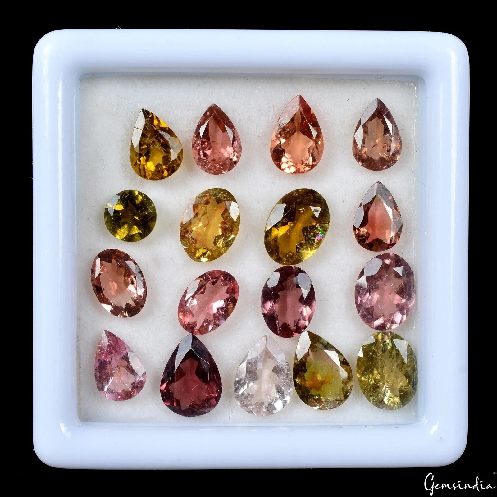 17 Pc Natural Multi Tourmaline 5-7mm Mix Cut Untreated Sparkling Loose Gemstones