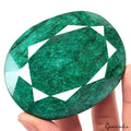 1240 Ct Natural Green Zambian Emerald Oval Cut Faceted Earth Mined Huge Gemstone