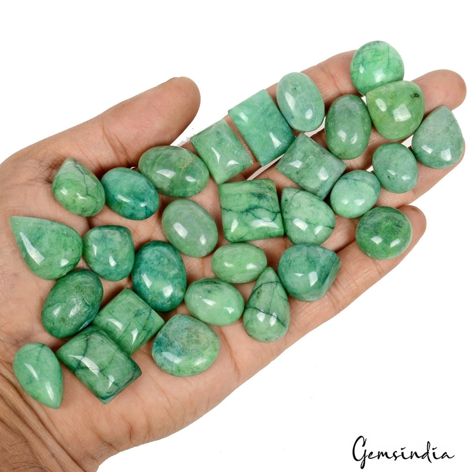 770Ct/29 Pc Natural Emerald Brazilian Mix Cabochon Loose Wholesale Gemstones Lot