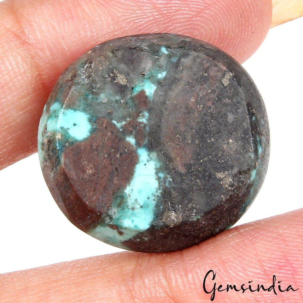 igl&i Certified 37 Cts Natural Untreated Persian Turquoise (Firoza) Oval Cab Gem