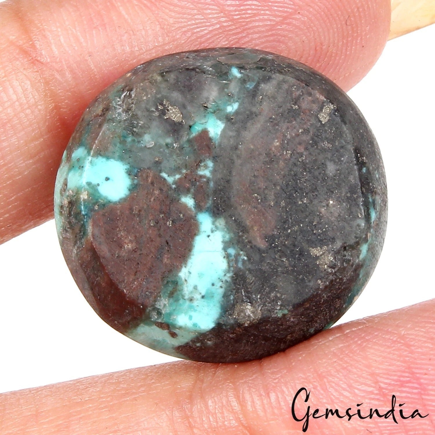 igl&i Certified 37 Cts Natural Untreated Persian Turquoise (Firoza) Oval Cab Gem