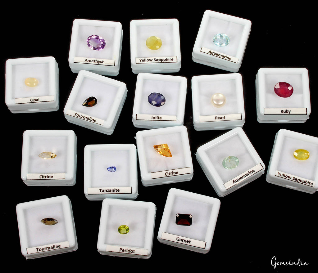 16 Pcs Estate Genuine Semi Precious Loose Mix Cut Multi Gemstones Lot Collection