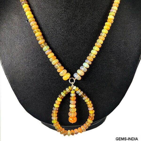 Ethiopian Opal Necklace, Untreated — 20 Inch, Ethiopia