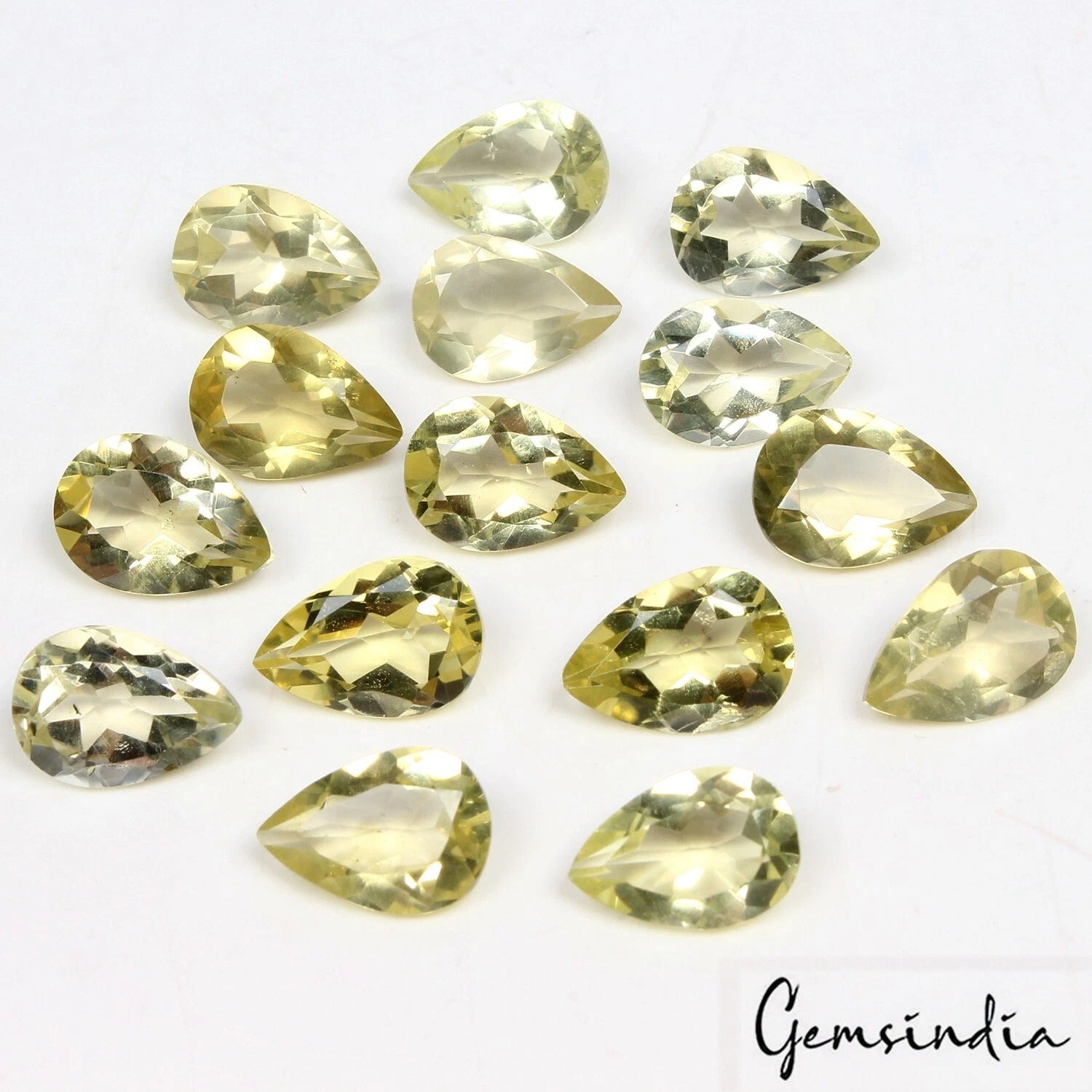 Lemon Quartz Lot, Loose Gemstone, Untreated — 15 Pieces, 14x10mm, 75.60 Ct, Brazil